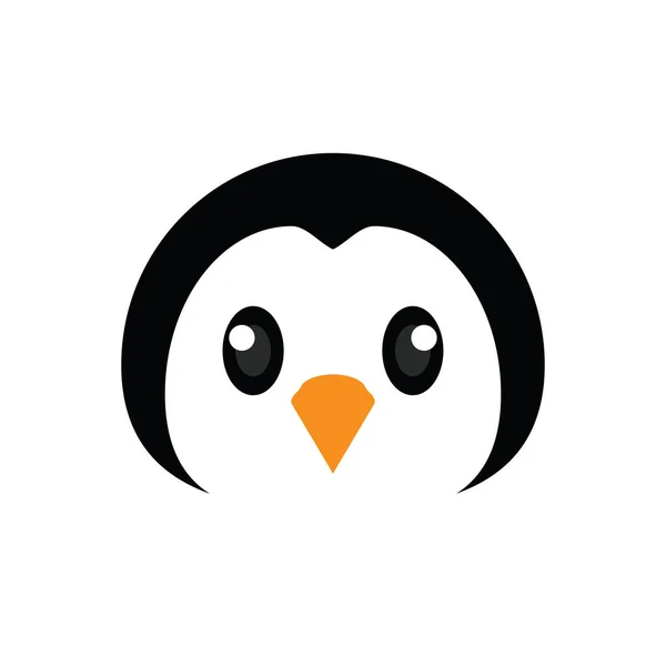 Pingüino cabeza de dibujos animados — Vector de stock
