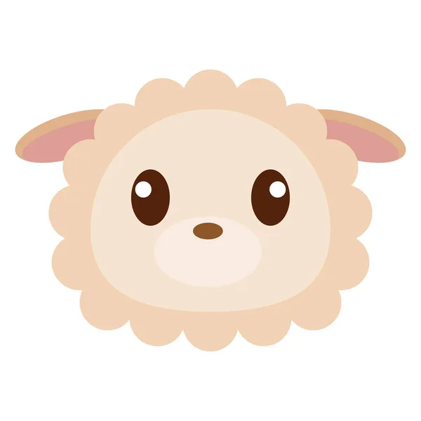 Tête de mouton dessin animé — Image vectorielle