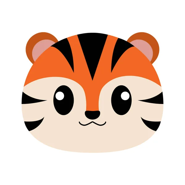 Tigre cabeza de dibujos animados — Vector de stock