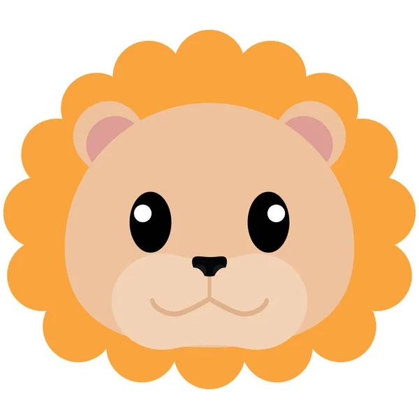 León cabeza de dibujos animados — Vector de stock