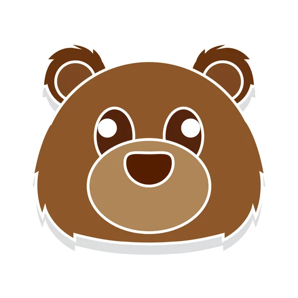 Oso cabeza de dibujos animados — Vector de stock