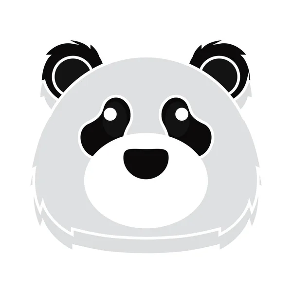 Panda oso cabeza de dibujos animados — Vector de stock