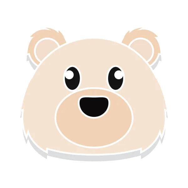 Orso polare testa cartone animato — Vettoriale Stock