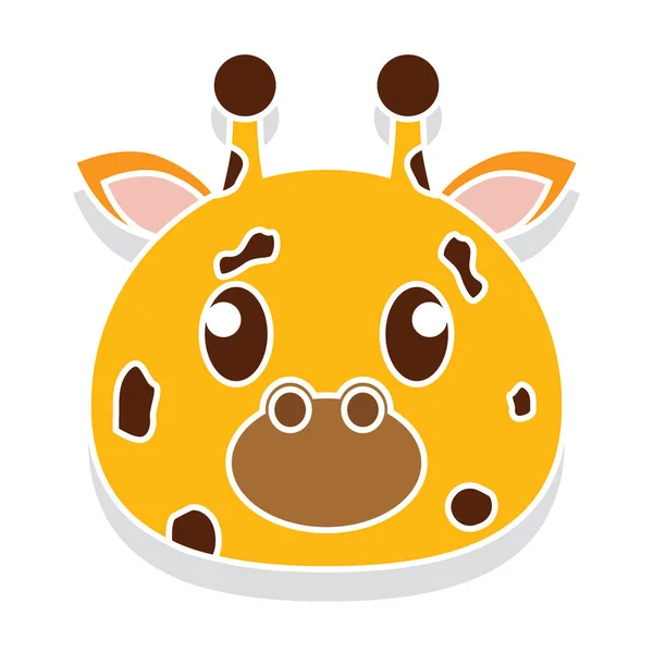 Giraffa testa cartone animato — Vettoriale Stock