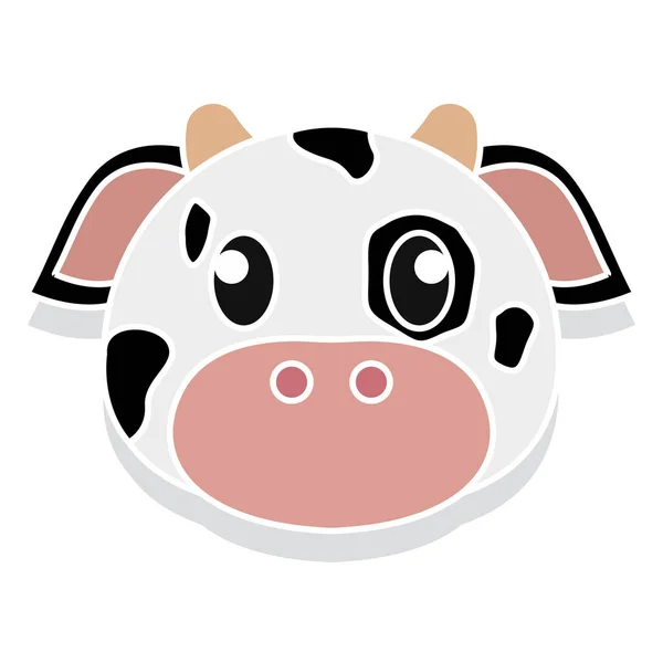 Cartone animato testa di mucca — Vettoriale Stock