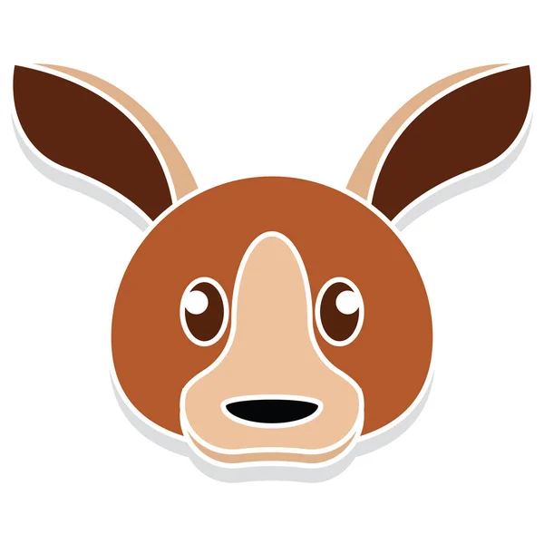 Kangourou tête dessin animé — Image vectorielle