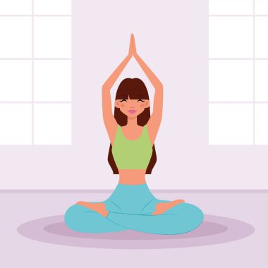 Evde egzersiz yapan kadın.