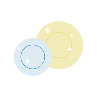 Ayrı, pırıl pırıl temiz tabaklar.