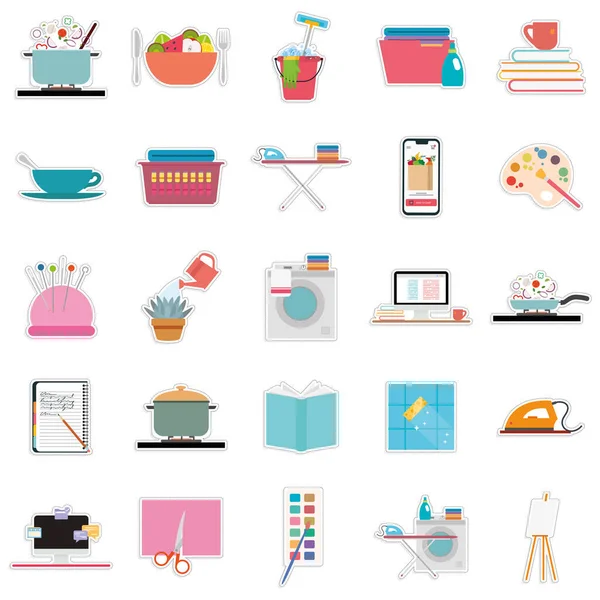 Conjunto de iconos de tareas domésticas — Archivo Imágenes Vectoriales