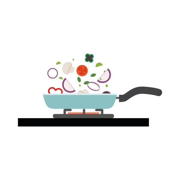 Горшок с овощами — стоковый вектор