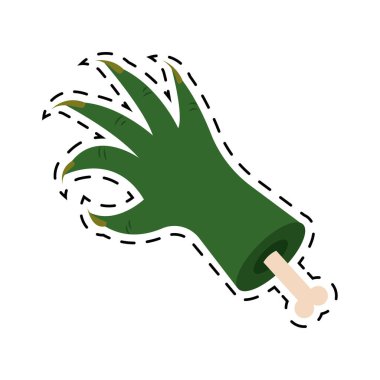 İzole pençe Cadılar Bayramı etiketi