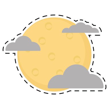 Ayın izole edilmiş gece çıkartması