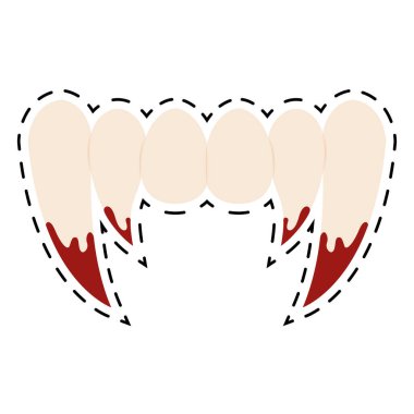 Ayrı dişler Cadılar Bayramı çıkartması