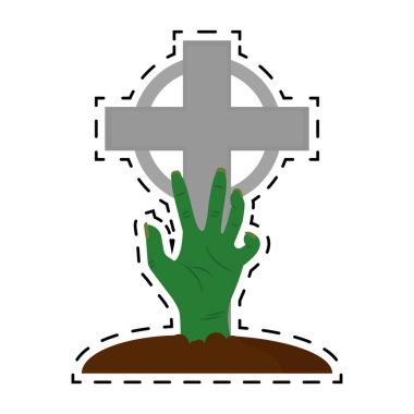 İzole edilmiş mezar Cadılar Bayramı çıkartması