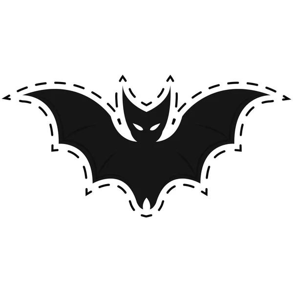 Pegatina de Halloween de murciélago aislado — Vector de stock