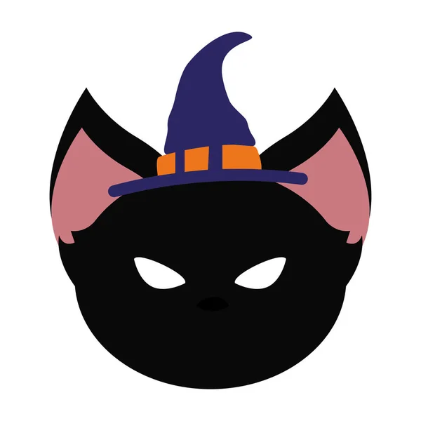 Elszigetelt macska kalap boszorkány — Stock Vector