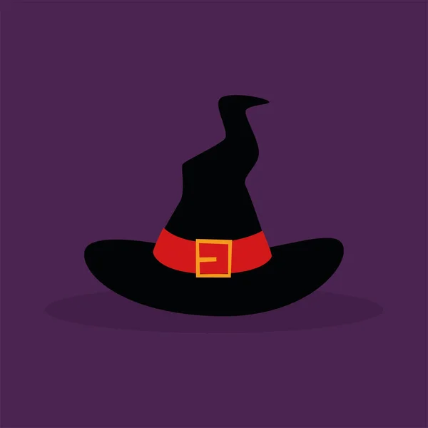 Icono del sombrero de bruja — Vector de stock