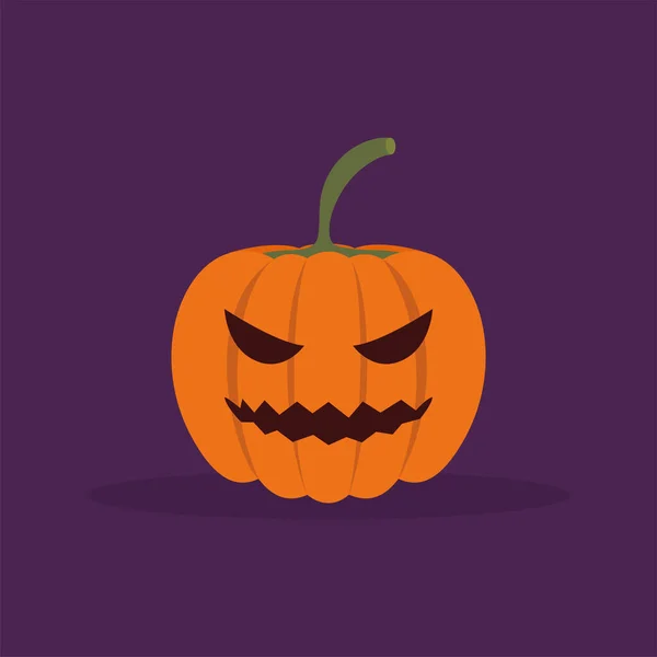 Gruseliger Halloween-Kürbis — Stockvektor