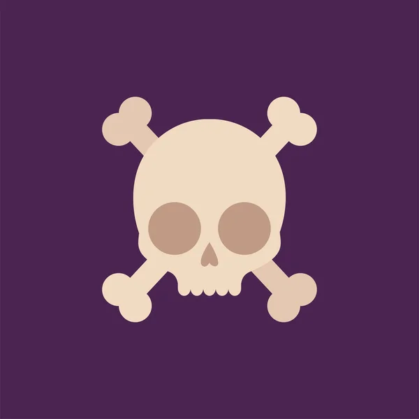 Scary schedel pictogram — Stockvector