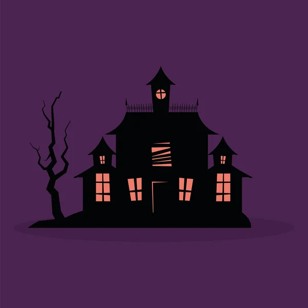 Casa embrujada de miedo — Vector de stock