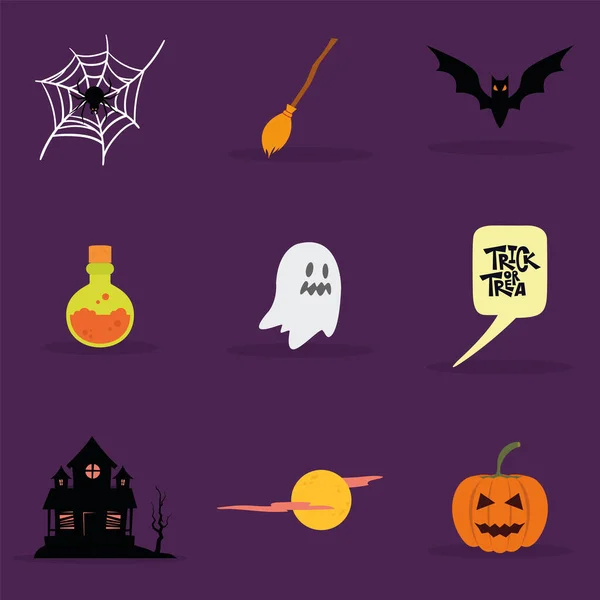 Set ikon halloween - Stok Vektor