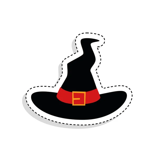Adesivo de um ícone de chapéu de bruxa — Vetor de Stock