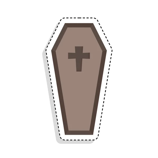 Sticker van een dracula doodskist icoon — Stockvector