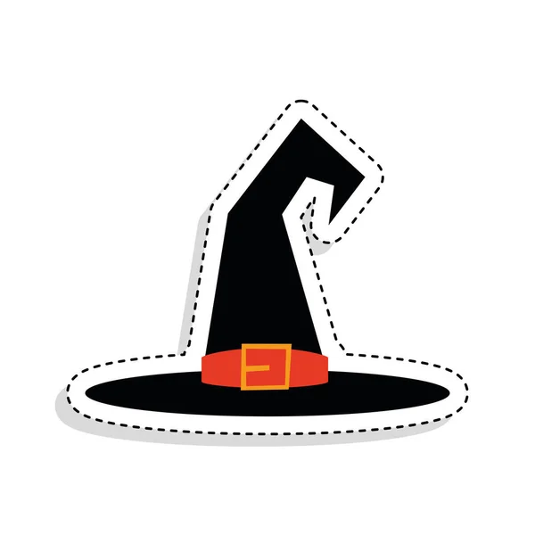 Etiqueta engomada de un icono de sombrero de bruja — Vector de stock