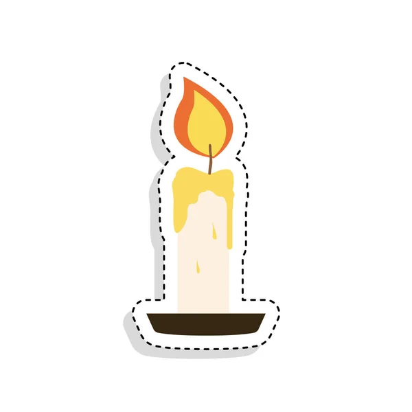 Sticker of a candle icon — Stock Vector