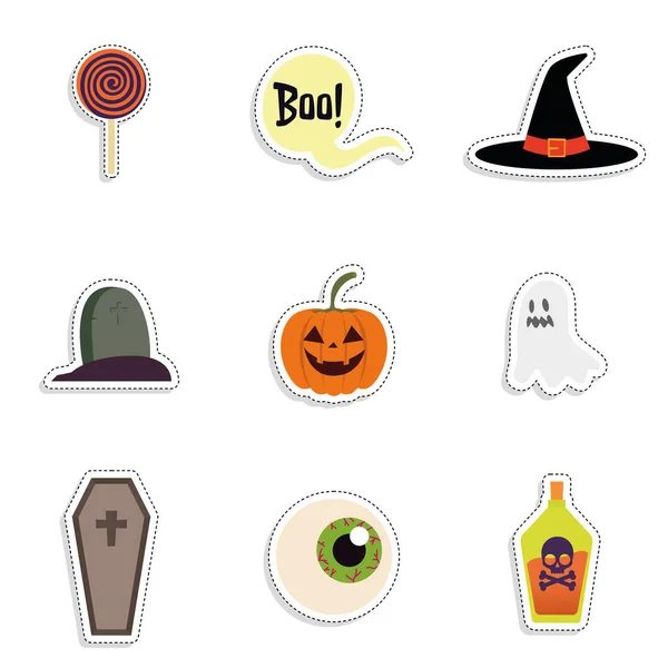 Set van Halloween stickers — Stockvector