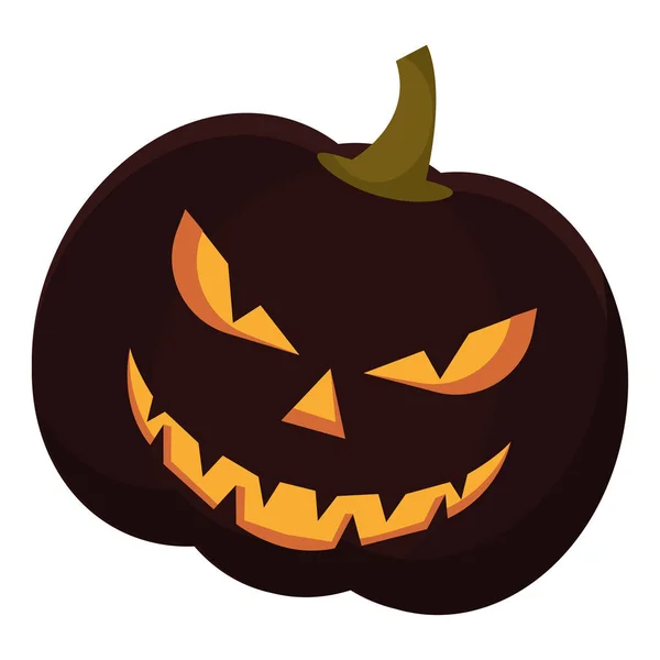 Icono negro de calabaza aislado — Vector de stock