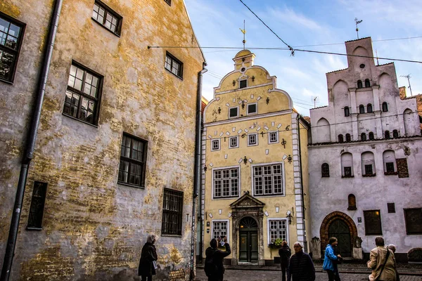 Riga Lettland Traditionell Arkitektur Utsikt Mot Staden — Stockfoto