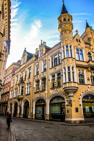 Riga Lettland Traditionelle Architektur Stadtblick — Stockfoto