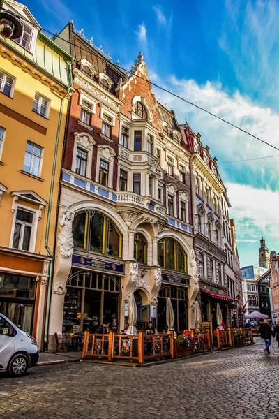 Riga Lettland Traditionelle Architektur Stadtblick — Stockfoto