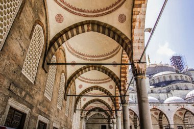 İstanbul, Türkiye - yaz - ünlü mimari, iç detaylar, dekor. Sultan Ahmed Camii (Sultan Camii)