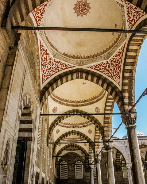 Istambul Turquia Verão Arquitetura Famosa Detalhes Interiores Decoração Mesquita Sultão — Fotografia de Stock