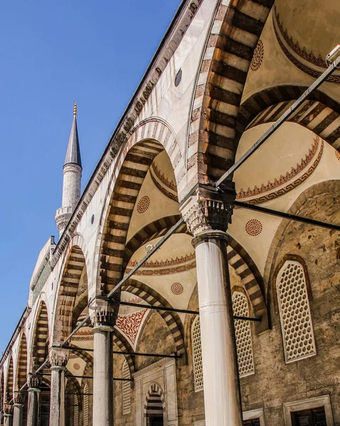 Κωνσταντινούπολη Τουρκία Καλοκαιρινή Διάσημη Αρχιτεκτονική Εσωτερικές Λεπτομέρειες Διακόσμηση Τζαμί Σουλτάνος — Φωτογραφία Αρχείου