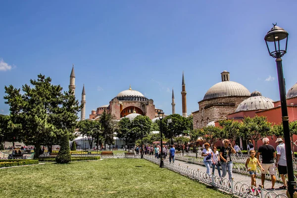 Istambul Turquia Verão Arquitetura Famosa Detalhes Interiores Decoração Santa Sofia — Fotografia de Stock