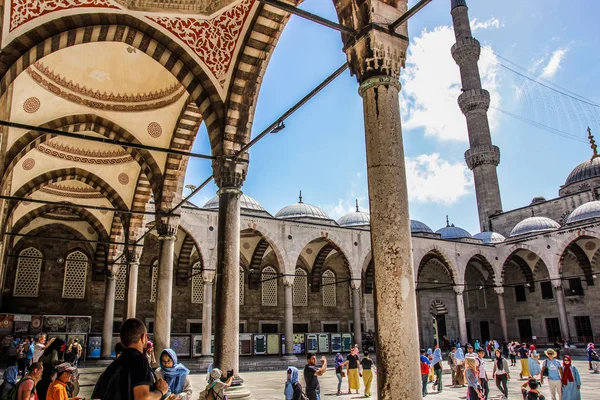 Istambul Turquia Verão Arquitetura Famosa Detalhes Interiores Decoração Mesquita Sultão — Fotografia de Stock