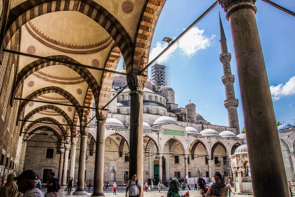 Istambul Turquia Verão Arquitetura Famosa Detalhes Interiores Decoração Mesquita Sultão — Fotografia de Stock