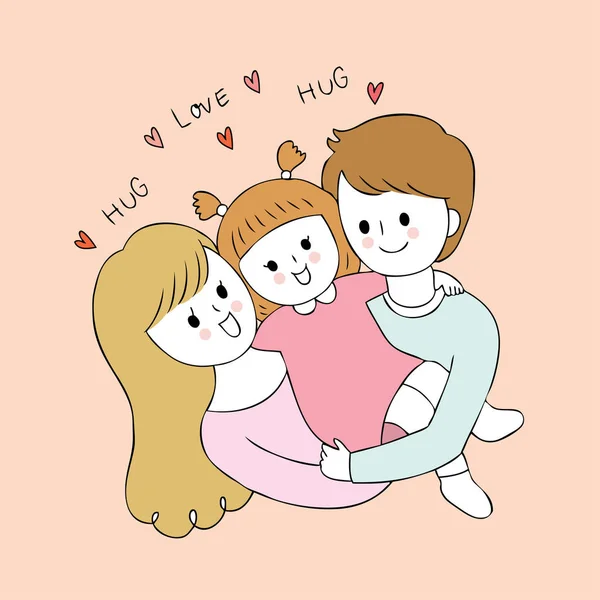 卡通可爱的父母和婴儿病媒 — 图库矢量图片
