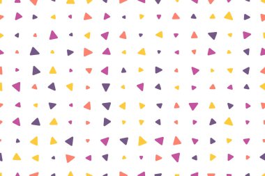 Üçgen kusursuz desen. Vektör çizimi. Renkli pencereli karşıt moda çokgen arkaplan.