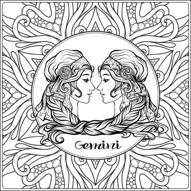 Desen arka plan üzerinde dekoratif burç.