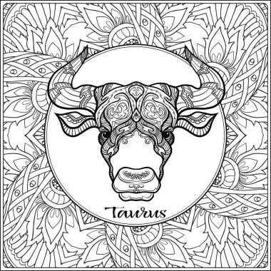 Desen arka plan üzerinde dekoratif burç.