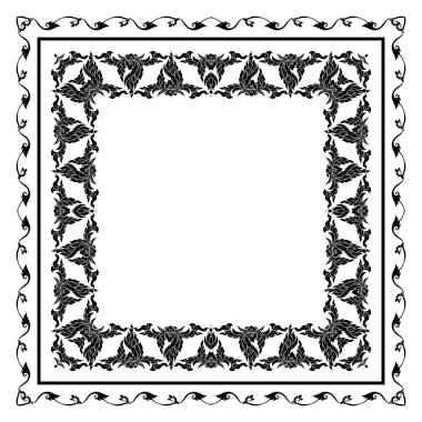 Dekoratif anahat öğelerini geleneksel ile kare desen