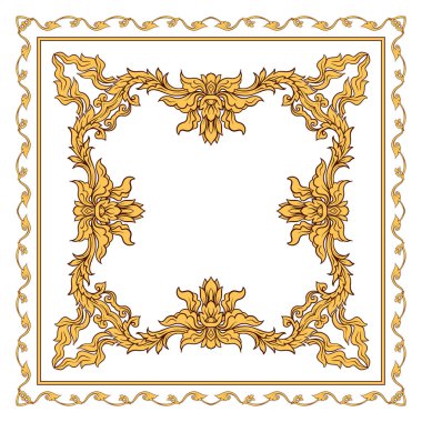 Dekoratif anahat öğelerini geleneksel ile kare desen