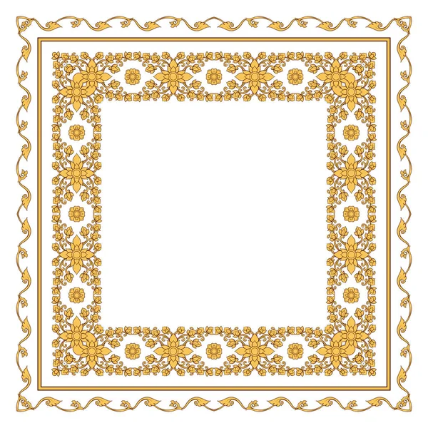 Square pattern with decorative outline elements of traditional — Stock Vector