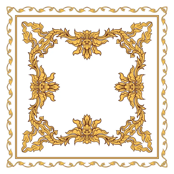 Square pattern with decorative outline elements of traditional — Stock Vector