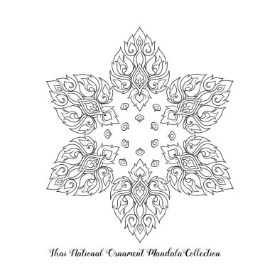 Anahat mandala geleneksel Tay süs. Hisse senedi illüstrasyon