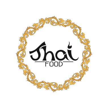 Tay gıda, restaurantwith geleneksel Tay süsleme, pa için logo